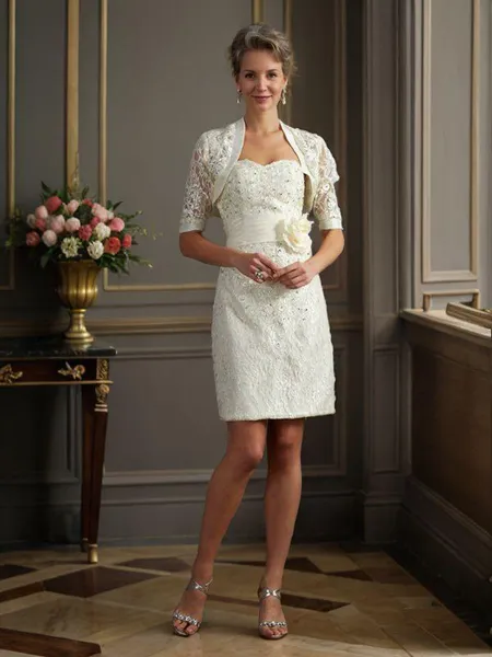 Sheath/Column Sweetheart Knee-Length Taffeta Mother of the Bride Dresses With Beading