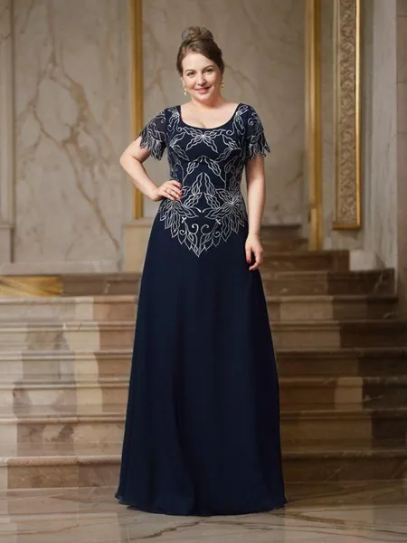 A-Line/Princess Square Floor-Length Chiffon Mother of the Bride Dresses