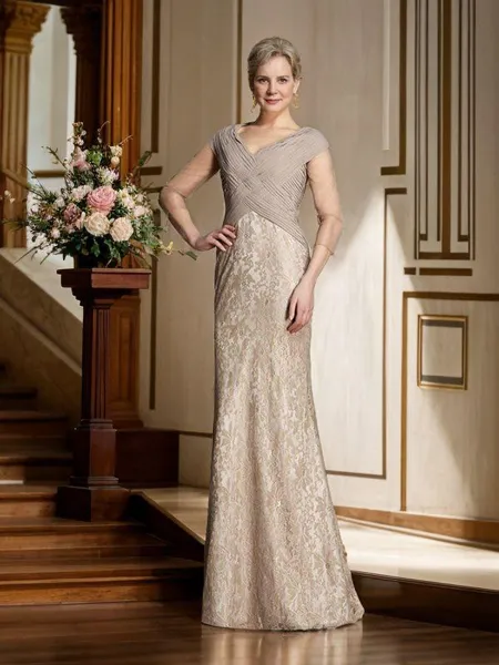 Sheath/Column V-neck...