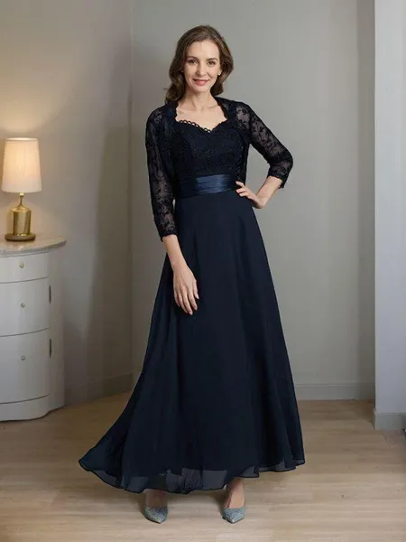 A-Line/Princess Sweetheart Ankle-Length Chiffon Mother of the Bride Dresses