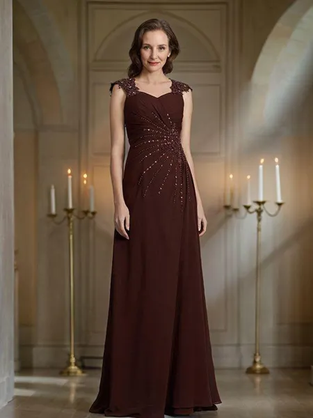 A-Line/Princess Sweetheart Floor-Length Chiffon Mother of the Bride Dresses
