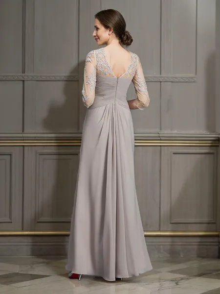 A-Line/Princess Sheer Neck...