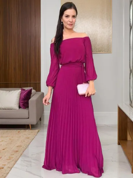 A-Line/Princess Off-the-Shoulder Floor-Length Chiffon Mother of the Bride Dresses With Ruffles