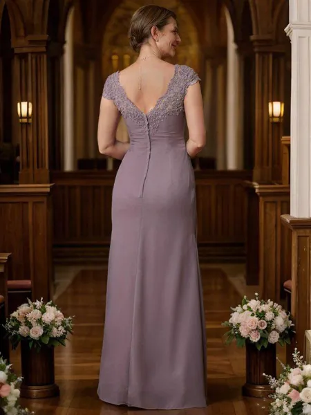 Sheath/Column V-neck...