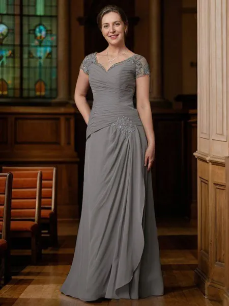 A-Line/Princess Sweetheart Floor-Length Chiffon Mother of the Bride Dresses With Applique