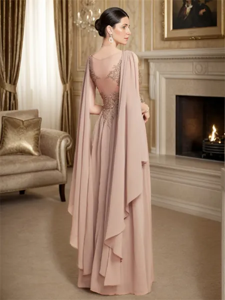 A-line V-neck Applique...