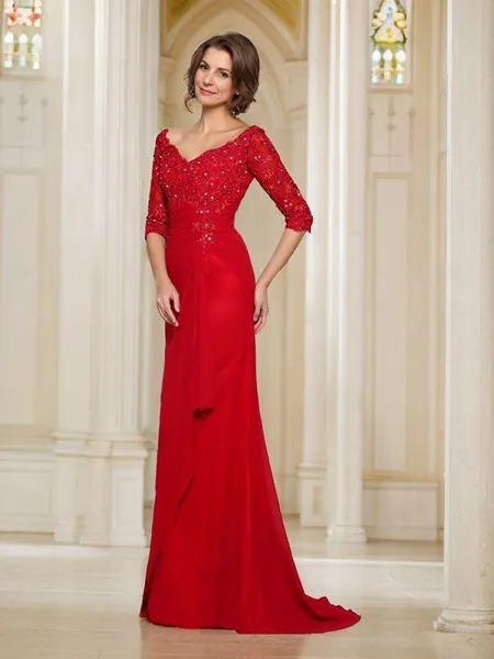 A-Line/Princess V-neck...