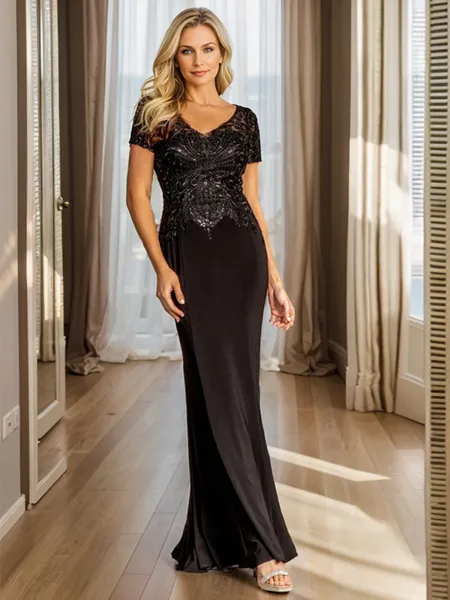 Sheath/Column V-neck...