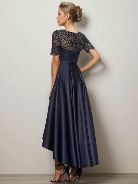 A-line/Princess Satin Scoop...