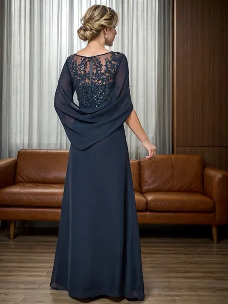 A-line Scoop Appliques Lace...