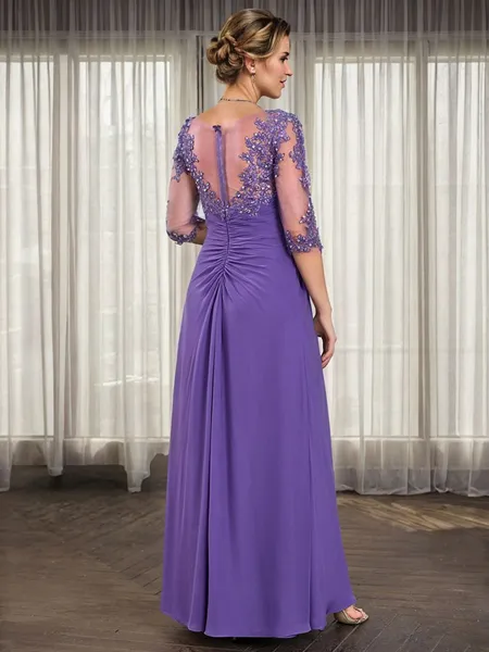 A-line Scoop 1/2 Sleeves...