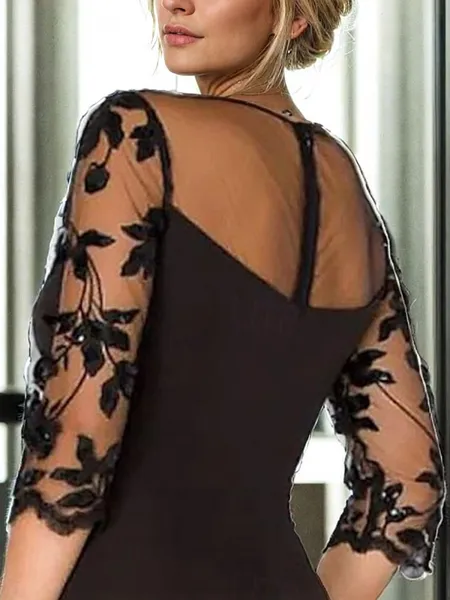 A-line Scoop 3/4 Sleeves...