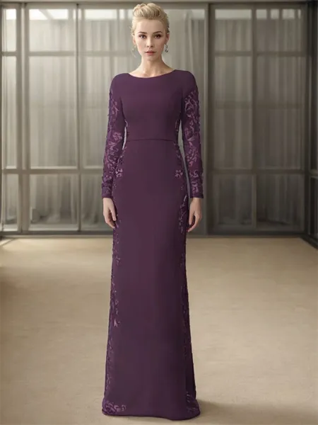 Sheath Scoop Long Sleeves...