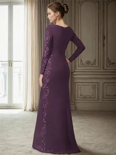 Sheath Scoop Long Sleeves...