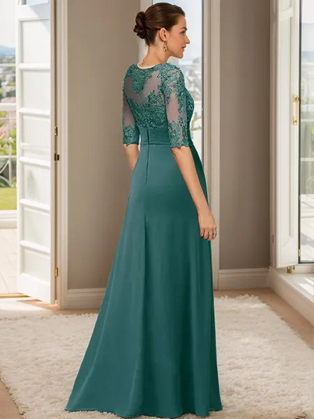 A-line Bateau 1/2 Sleeves...