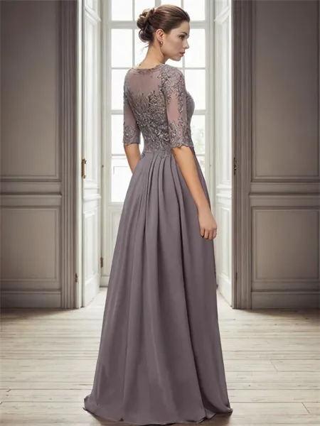 A-line Bateau 1/2 Sleeves...