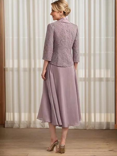 A-line Square 3/4 Sleeves...