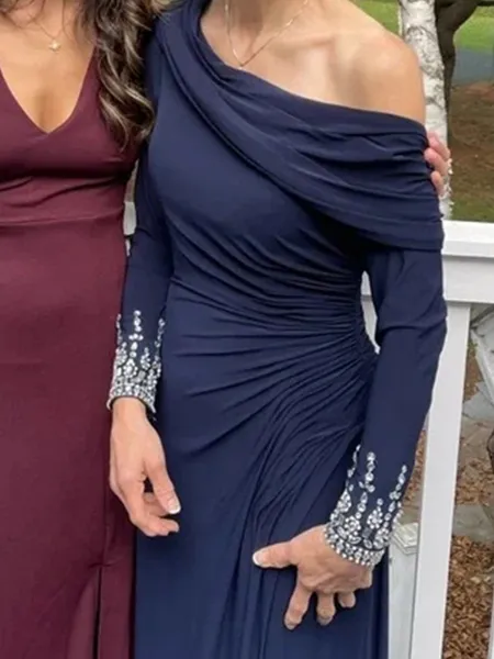 Sheath One-Shoulder Long...