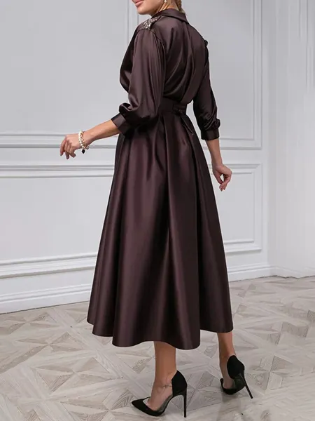 A-line V-neck 3/4 Sleeves...