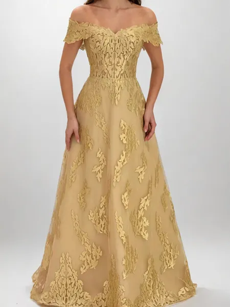 A-line Off-the-Shoulder...