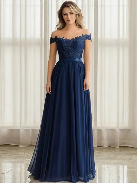 A-line/Princess Chiffon Off...