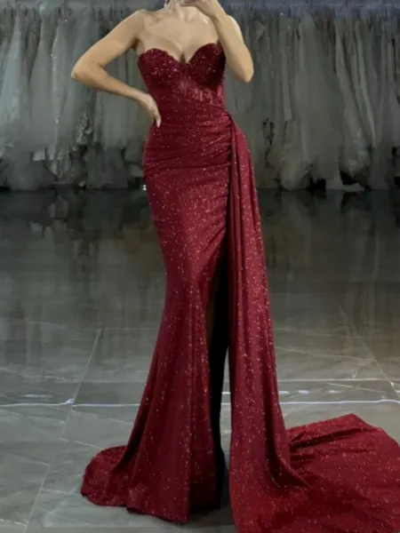 Sheath Sweetheart Appliques Lace Sweep Train Corset Porm Dress