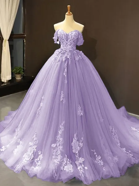 Ball Gown Off-the-Shoulder...