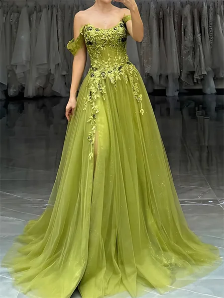 A-line Off-the-Shoulder...