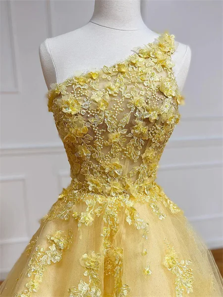 A-line One-Shoulder...