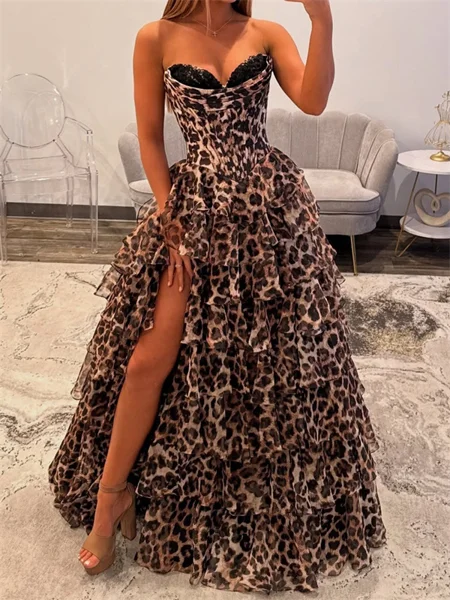 A-line Sweetheart Cascading...