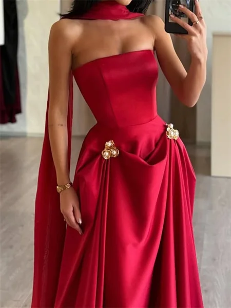 A-line Straight Pleated...