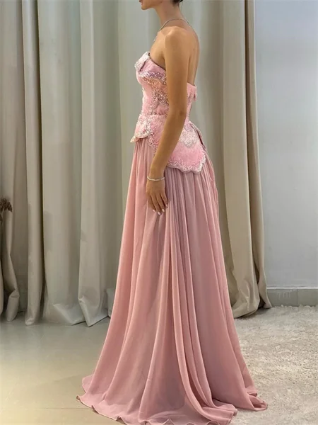 A-line Straight Sequin...