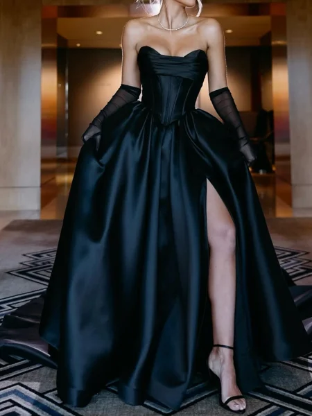 A-line Sweetheart Pleated...