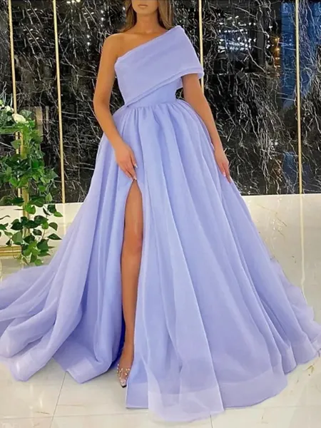 Ball Gown One-Shoulder...