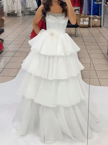 A-line Straight Cascading...