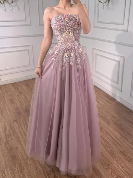 A-line Straight Appliques...