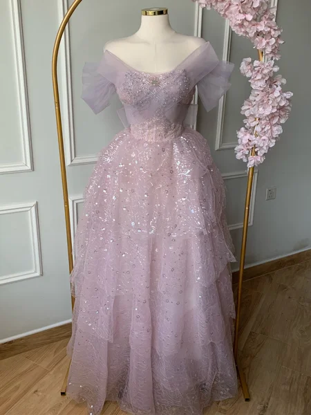 A-line Off-the-Shoulder...