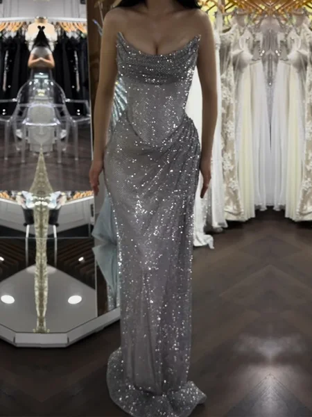 Sheath Straight Pleated...