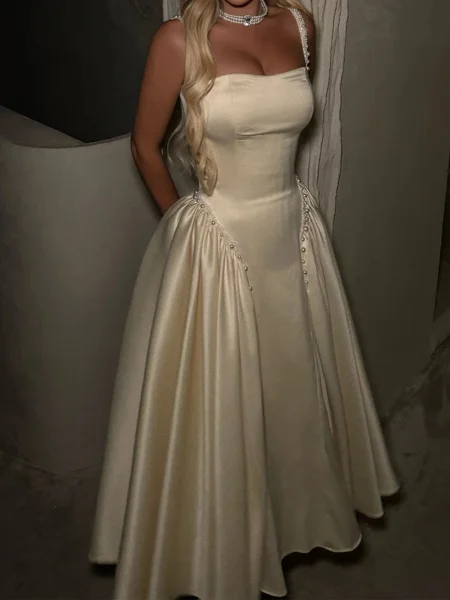 A-line Square Beading...