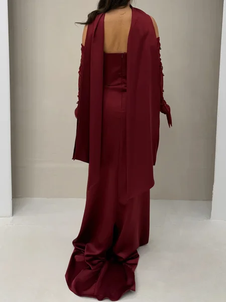 Sheath Straight Pleated...