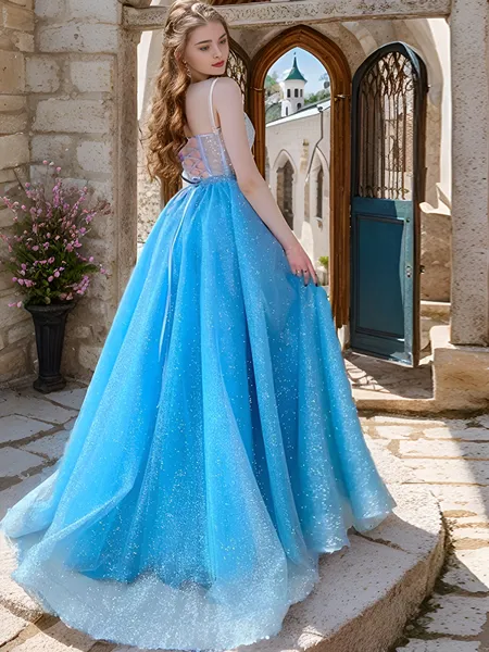 A-line Spaghetti Straps...