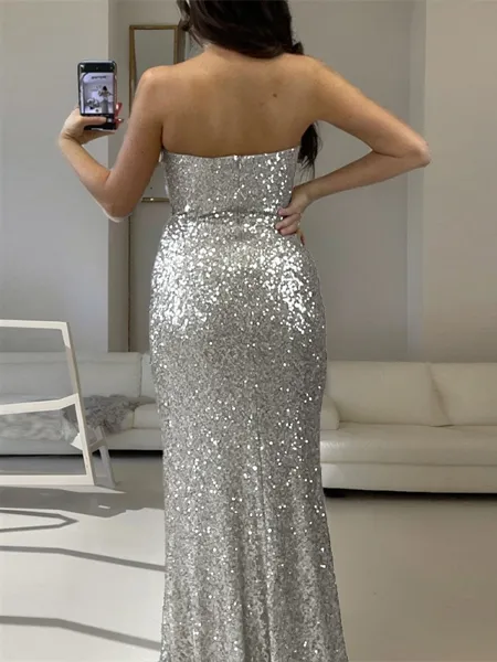 Sheath Straight Sequin...