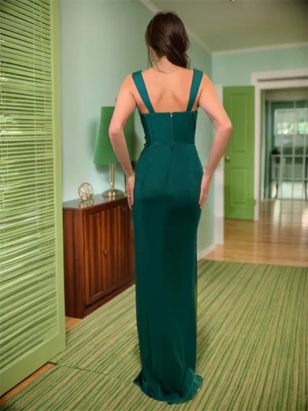 Sheath Straps Floor-Length...