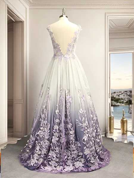 A-Line/Princess V-neck...