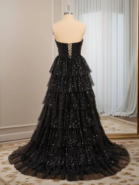 A-line Straight Beading...