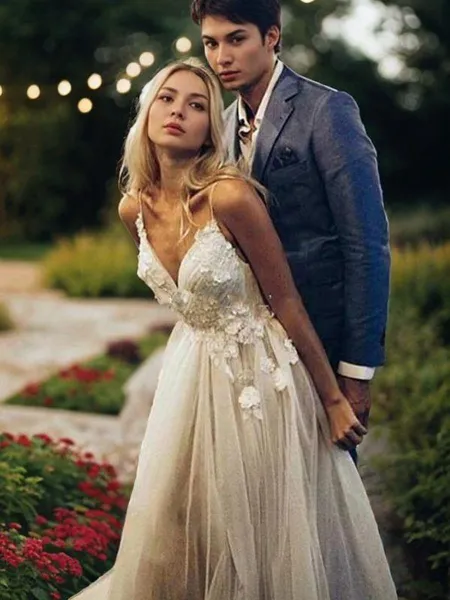 A-Line/Princess V-neck...