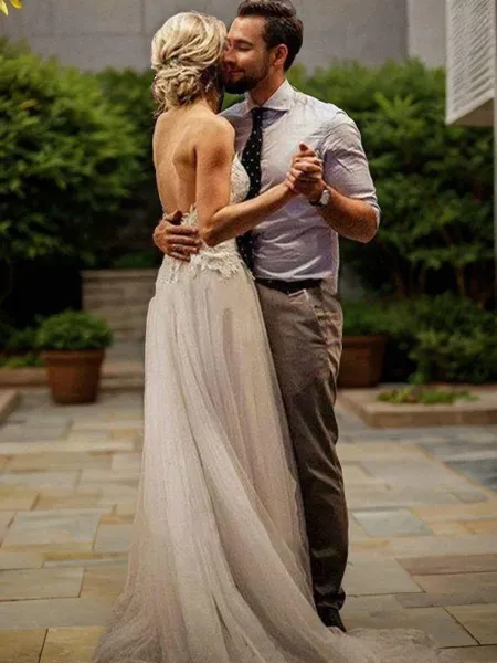 A-Line/Princess V-neck...