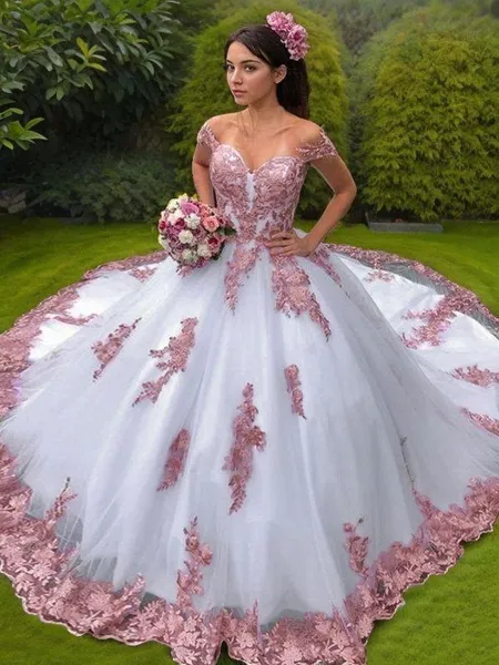 Ball Gown Off-the-Shoulder...