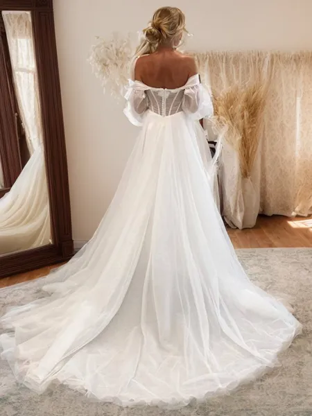 A-line Sweetheart Long...