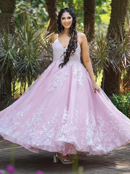 Ball Gown Spaghetti Straps Floor-Length Satin Wedding Dress